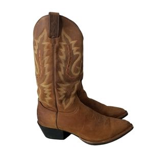 Justin Westerner Brown Leather Cowgirl Boots L4966 Pointed Toe WOMENS size 8.5 B